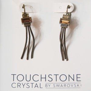 Magma Tassel Earrings. Touchstone Crystal by Swarovski